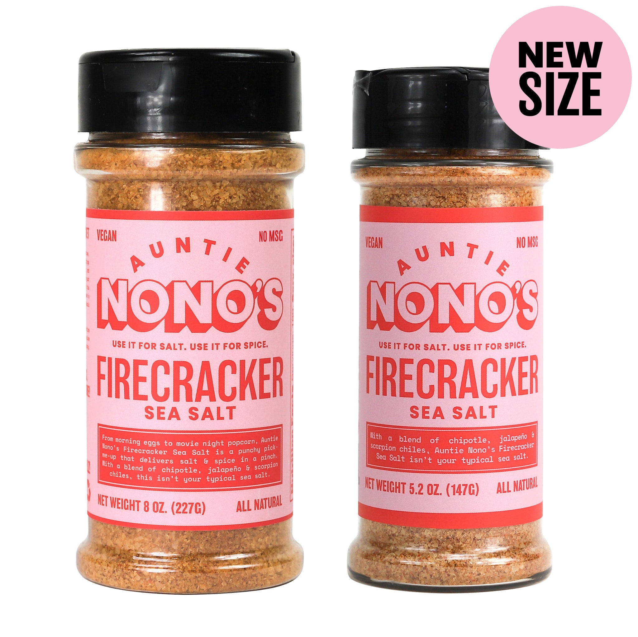 Auntie Nono's Firecracker Sea Salt Seasoning - Hot Jalapeno Seasoning Salt  - Organic Sea Salt Infused Seasoning - Spicy Salt Pepper Seasoning for